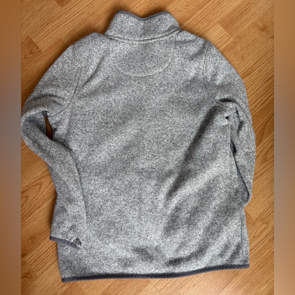 L.L. Bean Heather Gray Sweater Fleece Snap Pullover - Picture 2 of 6